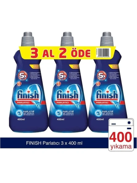 Finish Bulaşık Makinesi Parlatıcı 3x400 ml 5x Etkili Parlatır ve Korur ürün görseli 1