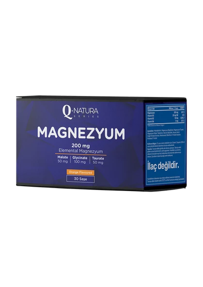 Q natura series Magnezyum (Malat, Glisinat, Taurat) Portakal Aromalı 30 Saşe ürün görseli 1