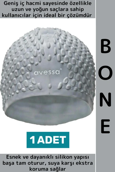 #Bone Su Sızdırmaz Esnek Yumuşak Silikon Havuz Deniz Yüzme Kulağa Su Geçirmez Büyük Beden Saç Bonesi ürün görseli 1