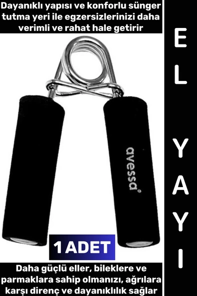 #ElYayı Dayanıklı Metal Yay Kaymaz Sporcu Müzisyen Parmak Bilek Kas Güçlendirici Süngerli El Yayı ürün görseli 1