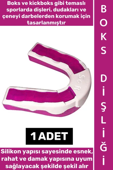 #BoksDişliği Kolay Şekil Alır Diş Dudak Çene Darbe Koruma Esnek Silikon Renkli Kickboks Boks Dişliği ürün görseli 1