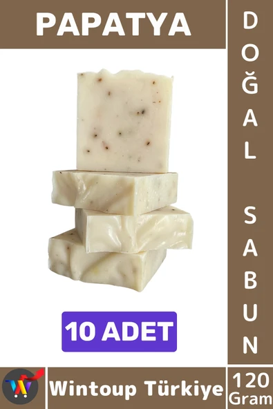 #KatıSabun %100 Doğal Bitkisel El Yüz Saç Vücut Cilt İçin Organik Papatya Sabunu 120 Gram 10 Adet ürün görseli 1