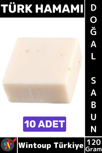 #KatıSabun Doğal Bitkisel El Yüz Saç Vücut Cilt İçin Organik Türk Hamamı Sabunu 120 Gram 10 Adet ürün görseli 1