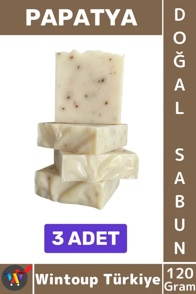 #KatıSabun %100 Doğal Bitkisel El Yüz Saç Vücut Cilt İçin Organik Papatya Sabunu 120 Gram 3 Adet ürün görseli 1