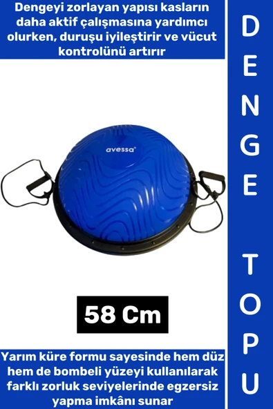 #PilatesTopu Aerobik Egzersiz Yoga Fitness Spor Vücut Denge Çeviklik Koordinasyon Pilates Bosu Topu ürün görseli 1