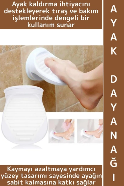 #BanyoAksesuar Yaşlı Sağlık Sorunu Tıraş Bakımı Kaydırmaz Pedallı Dayanıklı Şık Duş Ayak Dayanağı ürün görseli 1