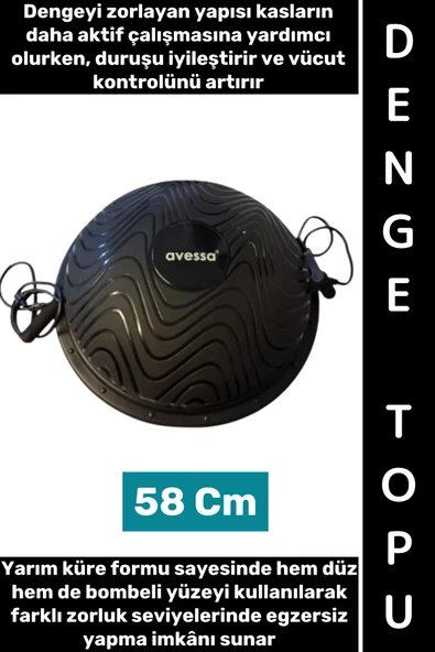 #PilatesTopu Aerobik Egzersiz Yoga Fitness Spor Vücut Denge Çeviklik Koordinasyon Pilates Bosu Topu ürün görseli 1