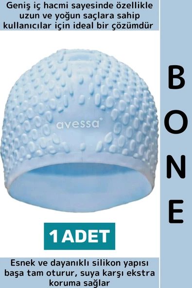 #Bone Su Sızdırmaz Esnek Yumuşak Silikon Havuz Deniz Yüzme Kulağa Su Geçirmez Büyük Beden Saç Bonesi ürün görseli 1