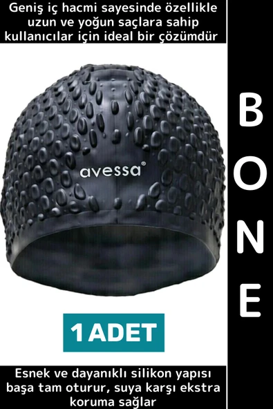 #Bone Su Sızdırmaz Esnek Yumuşak Silikon Havuz Deniz Yüzme Kulağa Su Geçirmez Büyük Beden Saç Bonesi ürün görseli 1