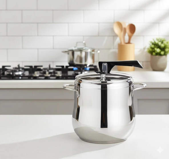 Klasik Düdüklü Tencere - 3.5 Litre Güveç Model (Paslanmaz Çelik) - Resim 4