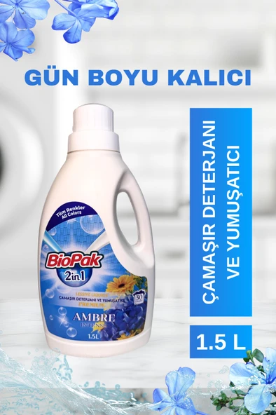BİOPAK AMBRE Parfümlü Çamaşır Deterjanı ve Yumuşatıcı ürün görseli 1