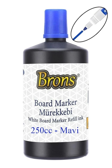 Mavi Yazı Tahta Kalem Mürekkebi 250ml 1 Adet Brons Tahta Kalemi Mürekkebi Kolay Silinebilir 250gr Okul Sınıf Öğrenci ürün görseli 1