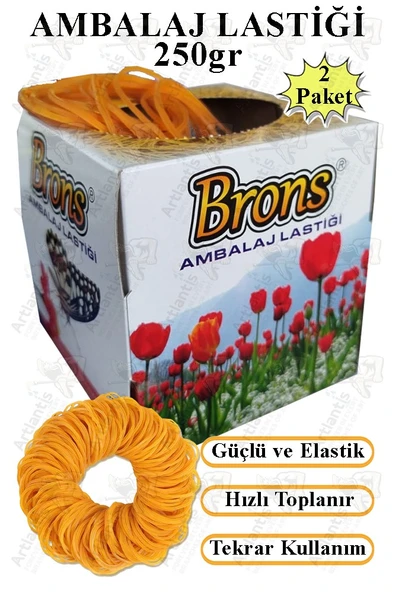 Ambalaj Lastiği 250 Gr 2 Paket Brons 500 gr Para Lastigi Paket Lastiği Kopmaz %100 Kauçuk Elastik Kaliteli ürün görseli 1