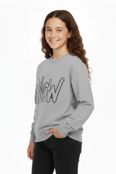 Kız Çocuk Baskılı Sweatshirt BGL-ST05267 - Resim 4