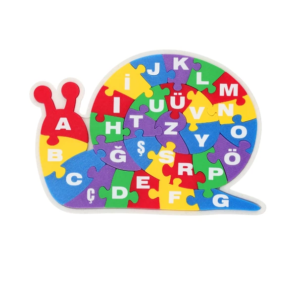 Salyangoz Alfabe Puzzle - Tamamı Dijital Üretim Yeni Nesil Montessori Oyuncağı ürün görseli 1