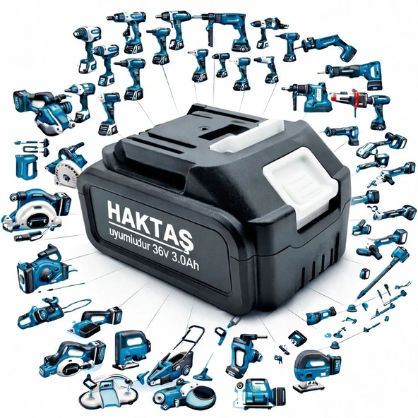 Haktaş 36v 3.0 Ah Yedek Akü Batarya - Tüm Haktaş Şarjlı El Aletleri İle Uyumlu 3000mah ürün görseli 1