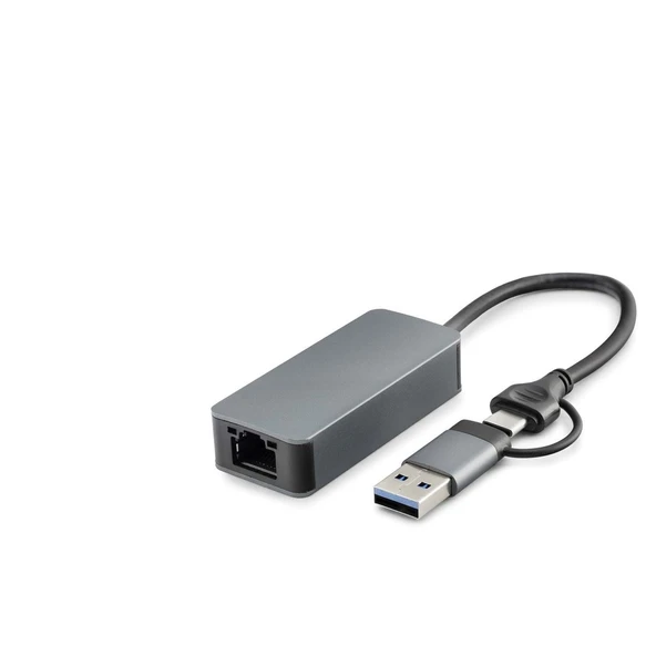Ethernet Card Usb2.0 + Type-C 2.5 Gigabit HDX7852 ürün görseli 1