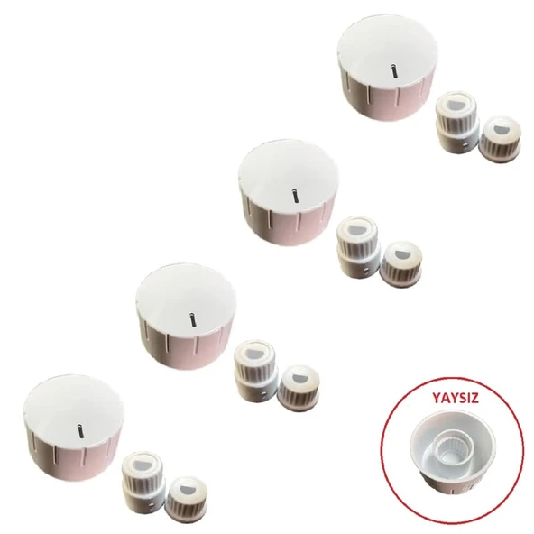 Naturel İle Uyumlu Düğme 4 lü Takımı Ankastre Set Üstü Ocak Düğmesi - Tip 3 Beyaz (YAYSIZ) Görselle Eşleştiriniz ürün görseli 1