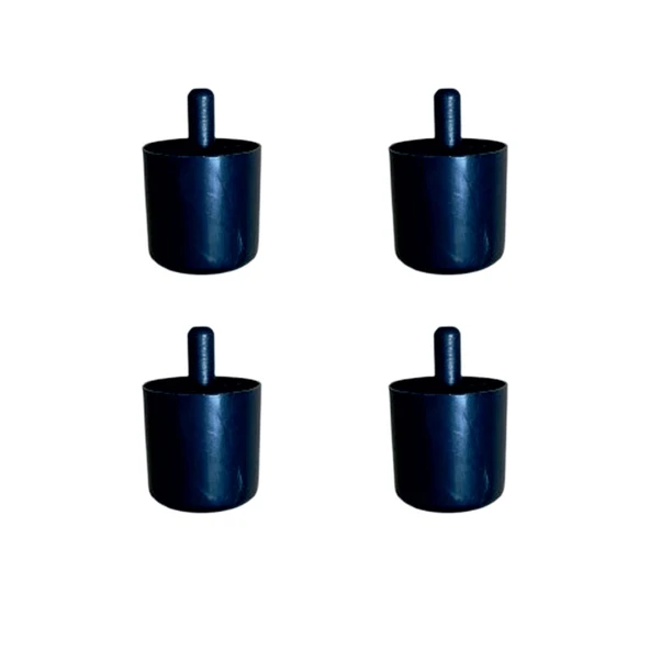 Silindir Plastik Ayak Geçmeli Pimli - 50MM - Siyah 12MM HKS278 - 4 Adet ürün görseli 1