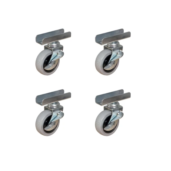 Furç Uzun-Sunta Bilyalı Teker (Frenli) - 20x50 - Gri - 18MM HKS185 - 4 Adet ürün görseli 1