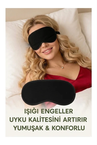 Göz Bandı Uyku Bandı Göz Dinlendirici Siyah Göz Bandı Işık Önleyici Uyku Göz Bandı Yoga Göz Bandı ürün görseli 1
