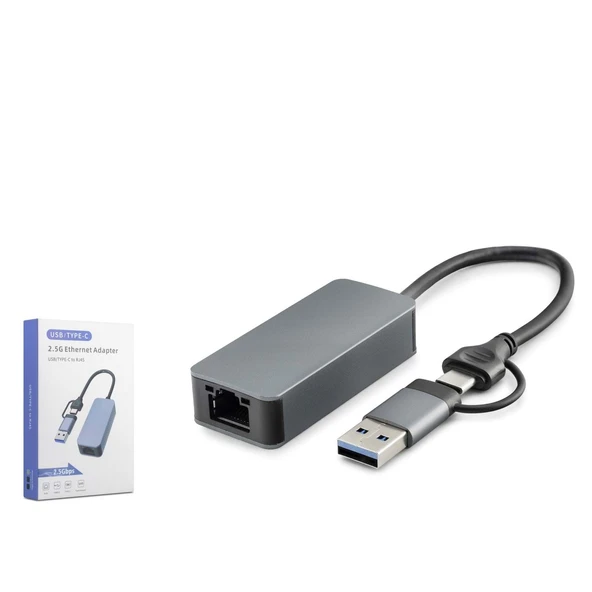 Hadron Hdx7852 Ethernet Card Usb2.0 + Type-C 2.5 Gigabit ürün görseli 1