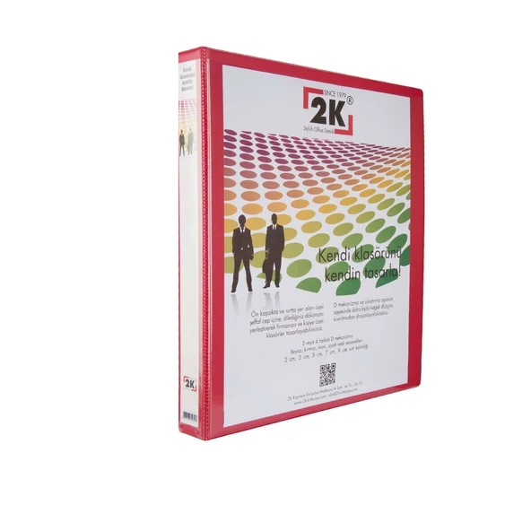 2K Sunum Klasörü A4 Cepli 4 Halkalı 70 Mm Kırmızı 07-4D-K ürün görseli 1
