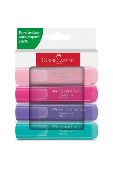 Faber-Castell Fosforlu Kalem (İşaret Kalermi) Pastel 4 Renk 46 ürün görseli 1