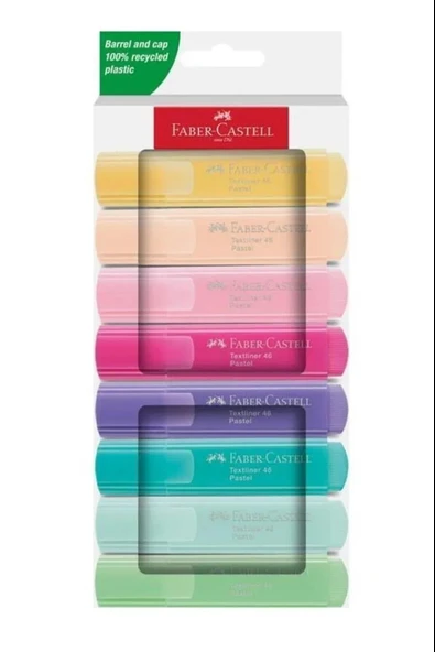 Faber-Castell Fosforlu Kalem (İşaret Kalermi) Pastel 8 Renk 46 ürün görseli 1