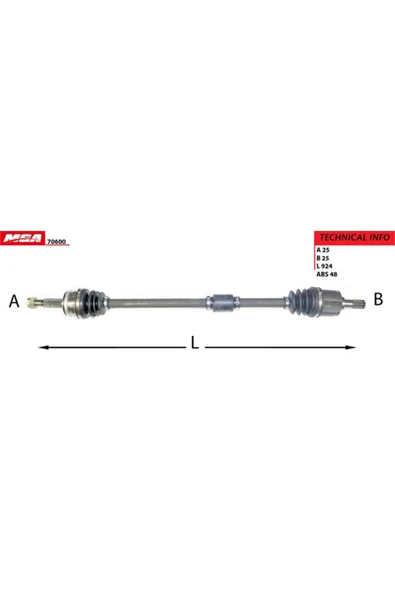 MGA AKS KOMPLE SAG- ABSLI - HYUNDAI ACCENT-ERA 07-11 BENZINLI MGA 70600-4.95001E+55 ürün görseli 1