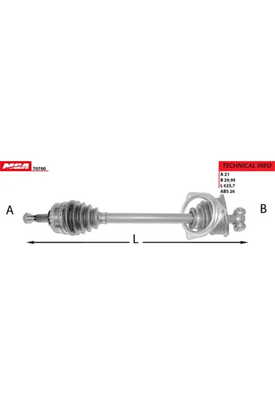 MGA AKS KOMPLE SOL ABSLI INCE FREEZE CLIO II KANGOO SYMBOL 1.4 E7J K7J 1.5 K9K 1.9 -MGA 70700-7700110484 ürün görseli 1