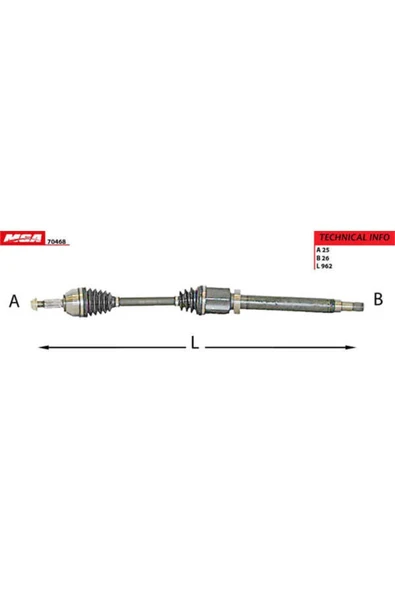 MGA 70468 Aks Sağ Transit connect 1.8 Tdcı 90ps ürün görseli 1