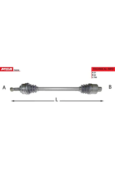 MGA AKS KOMPLE SAG ABSLI 44DIS MEGANE I 1.6 K7M 2.0 F3R MGA 70230-7701469375 ürün görseli 1