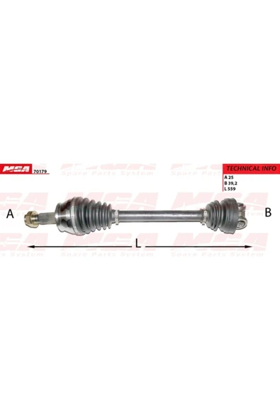 MGA Aks Sag ( Fiat : Doblo 1.3jtd 10 -- ) - -70179 ürün görseli 1