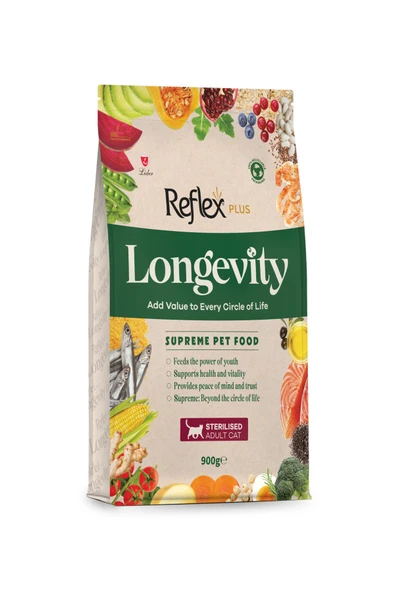 Reflex Plus Longevity Kısırlaştırılmış Yetişkin Kedi Maması 900 gr ürün görseli 1
