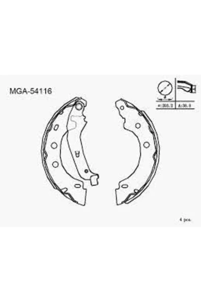 MGA Kampana Balata Levyeli 38,5mm ( Renault: Kangoo Kc0/1 Fc0/1 98 - 08)kucuk Tipmga-54116 4406000qag ürün görseli 1