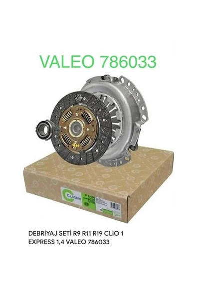 VALEO CLASSIC DEBRIYAJ SETI R9 R11 R19 CLIO I EXPRESS CLIO 1,4 (CLASSIC) (VALEO 786033) ürün görseli 1