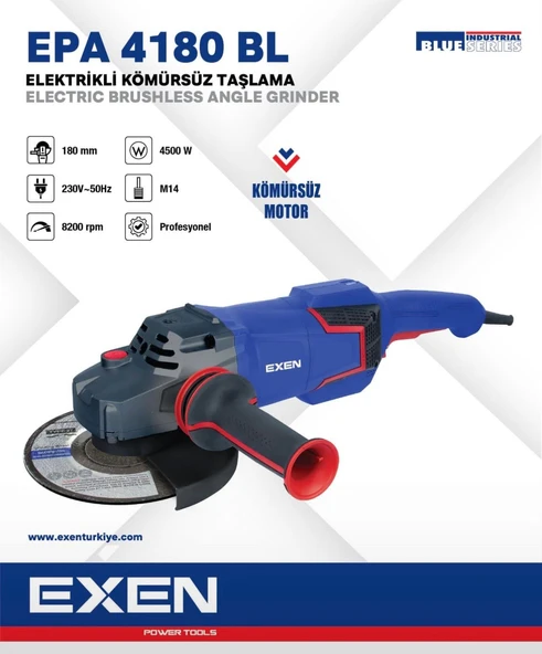 EXEN EPA 4180 BL - 180mm 4500W Kömürsüz Elektrikli Taşlama - 4500 Watt ürün görseli 1