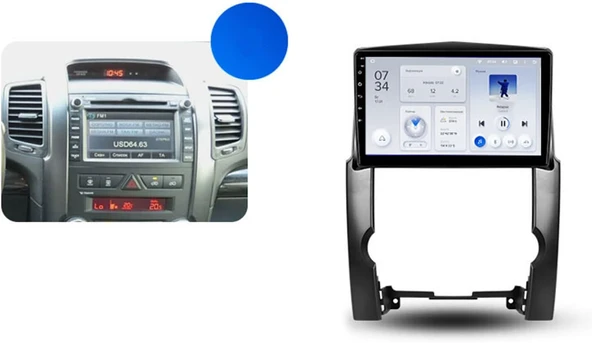 AUDİOLİNE Kia Sorento 2009-2012 Android 4 Gb + 64 GB Rom Carplay Multimedya + GERİ GÖRÜŞ KAMERASI HEDİYE ürün görseli 1