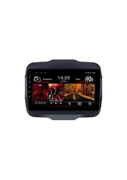 AUDİOLİNE Jeep Renegade 2014-2018 Android  8 GB Ram + 128 GB Rom Carplay Multimedya + GERİ GÖRÜŞ KAMERASI HEDİYE ürün görseli 1