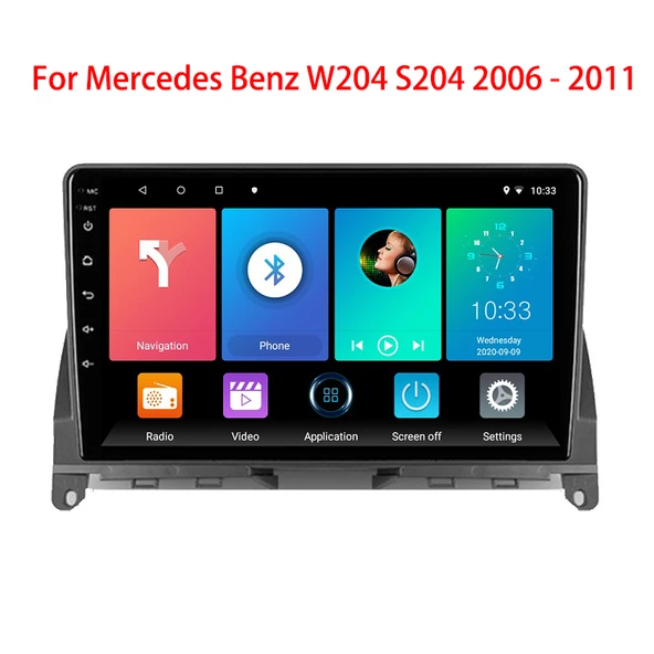 AUDİOLİNE Mercedes C Class 2006-2011 Android  8 GB Ram + 128 GB Rom Carplay Multimedya + GERİ GÖRÜŞ KAMERASI HEDİYE ürün görseli 1