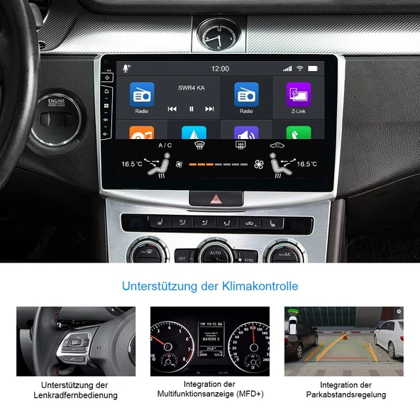 AUDİOLİNE Volkswagen CC Android 8 GB Ram + 128 GB Rom Carplay Multimedya + GERİ GÖRÜŞ KAMERASI HEDİYE ürün görseli 1