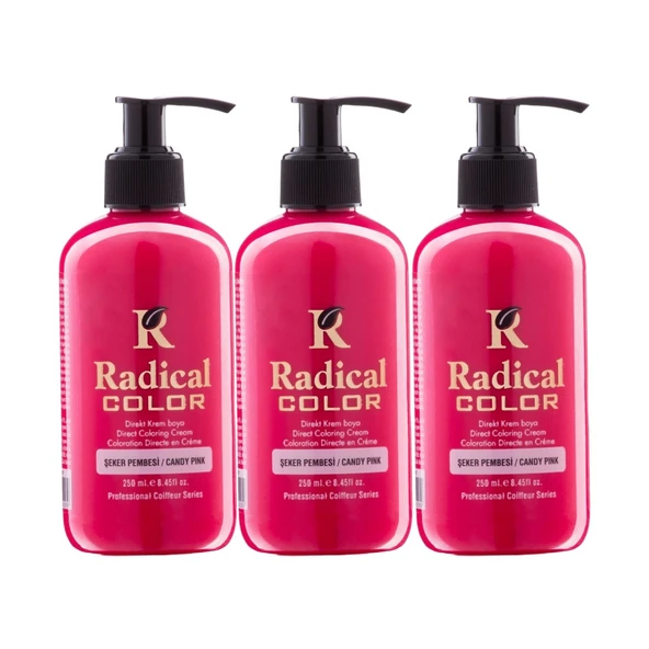 Radical Color NEW 25/Candypink Amonyaksız Su Bazlı Saç Boyası 250 ML 3 Adet Şeker Pembesi ürün görseli 1