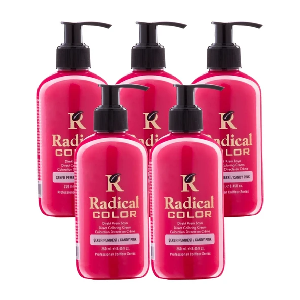 Radical Color NEW 25/Candypink Amonyaksız Su Bazlı Saç Boyası 250 ML 5 Adet Şeker Pembesi ürün görseli 1
