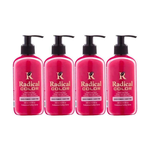 Radical Color NEW 25/Candypink Amonyaksız Su Bazlı Saç Boyası 250 ML 4 Adet Şeker Pembesi ürün görseli 1