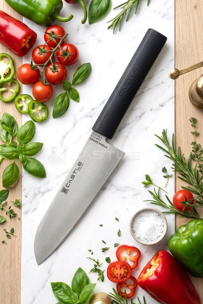 Asia Serisi Santoku Uzak Doğu Mutfak Şef Bıçağı Et Ekmek Sebze Salata Şef Bıçak LZG-120 ürün görseli 1