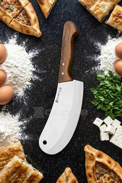 Wood Serisi Ceviz Sap Mutfak Börek Pide Pizza Şef Bıçağı Et Ekmek Sebze Salata Şef Bıçak LZG-100 ürün görseli 1