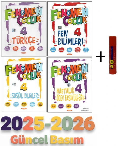 Fenomen Çocuk 4.Sınıf Türkçe+Hayat Bilgisi+Fen Bilimleri+Haftalık Ödev Fasikülleri+Hediye ürün görseli 1