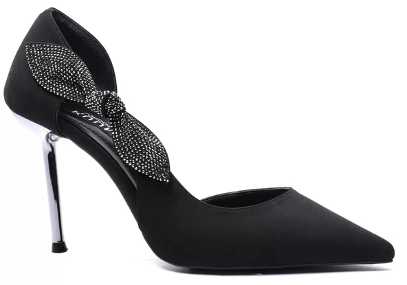 Kuum K25-820, Siyah Stiletto 9 Cm Kadın Abiye Ayakkabı ürün görseli 1