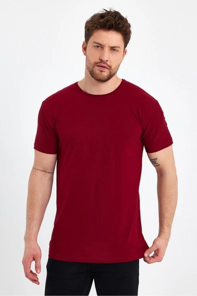 Erkek Bisiklet Yaka Basic Füme Tişört - Resim 10